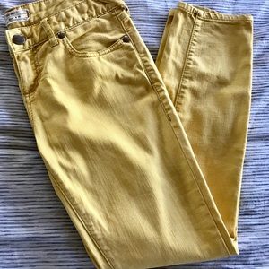 Free People Yellow Cropped Jean, Size 28